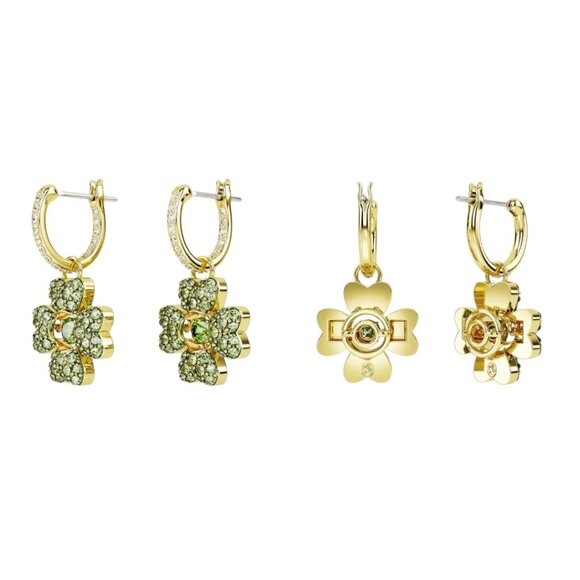 Swarovski Idyllia drop earrings Clover, Green, Gold-tone plated (NIB) - Picture 4 of 4